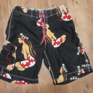 Y2K Billabong Special Edition Hinano Tahiti Hula Girl Board Shorts Men’s Size 33